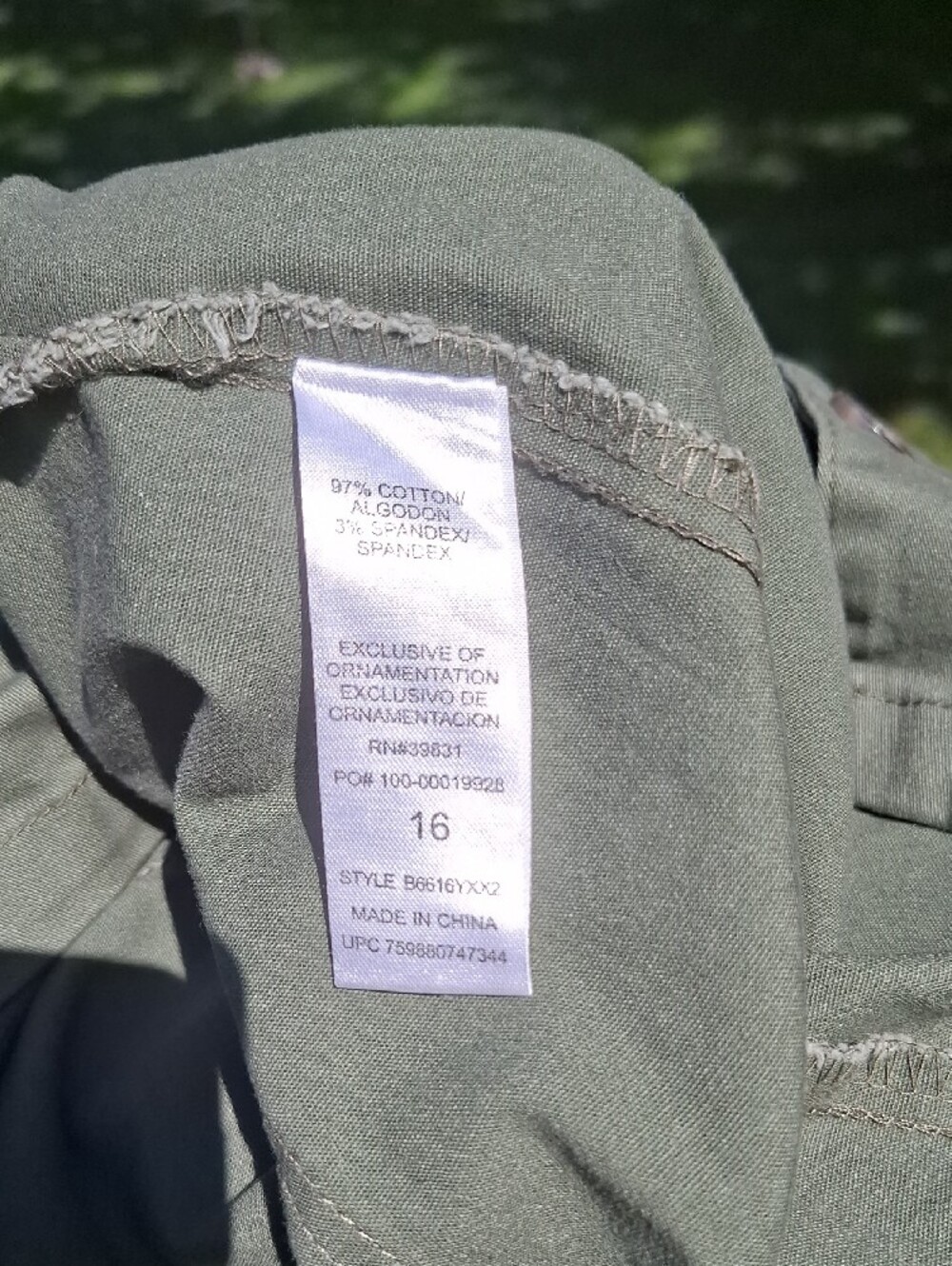Democracy Olive Green Button-Front Skirt Sz 16 - Picture 6 of 6